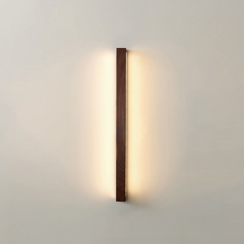 Wood Linear 1-Light Wall Sconce Contemporary Wall Mounted Lamp for Bedroom