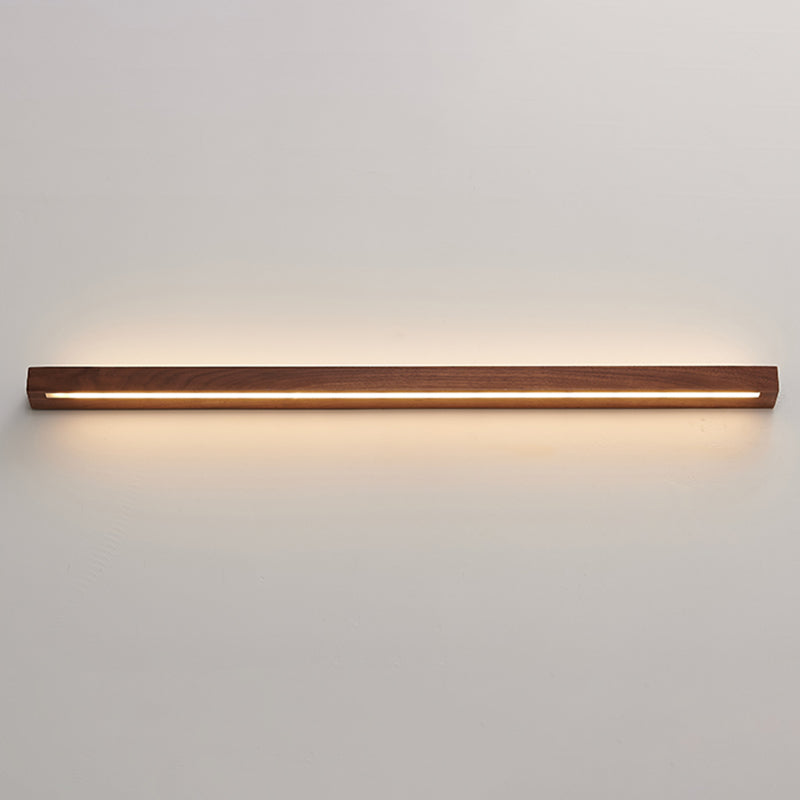 Wood Linear 1-Light Wall Sconce Contemporary Wall Mounted Lamp for Bedroom