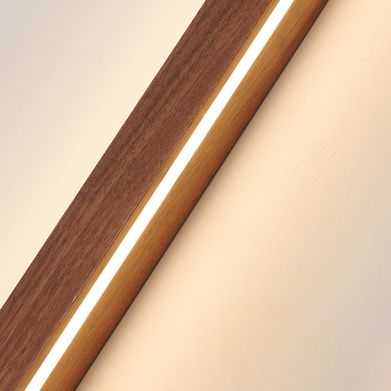 Wood Linear 1-Light Wall Sconce Contemporary Wall Mounted Lamp for Bedroom