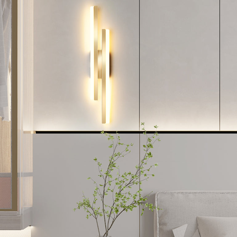 1-LightMulti Linears Shade Wall Sconce Modern Simple Style Wall Lighting in Black