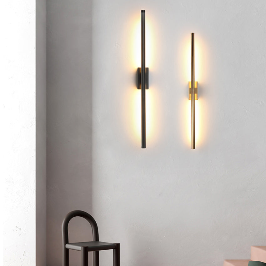 Sconce da parete lineare a 1 luce moderna moderna illuminazione da parete in vetro in stile semplice in nero