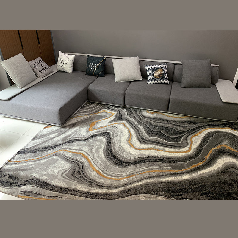 White Tone Modern Indoor Rug Polyester Gradient Rendering Carpet Easy Care Rug for Home Decoration