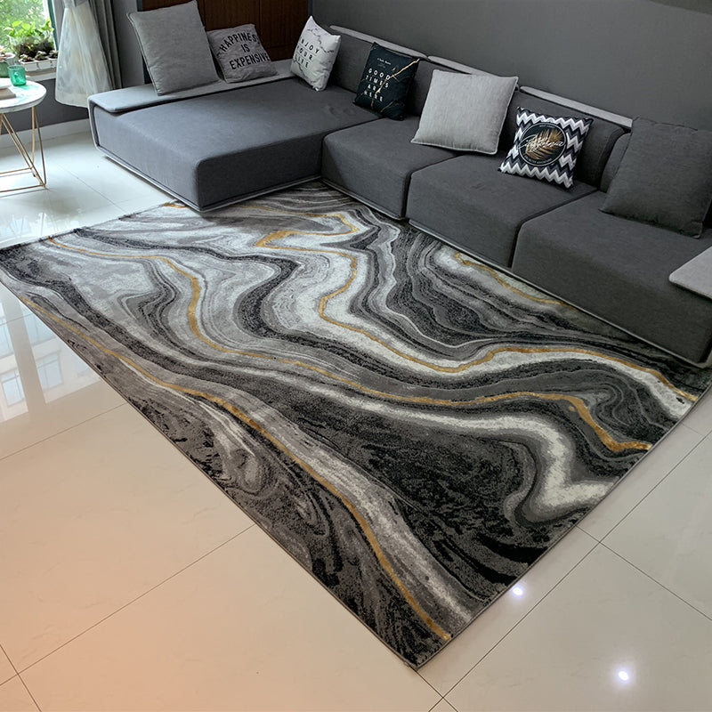 White Tone Modern Indoor Rug Polyester Gradient Rendering Carpet Easy Care Rug for Home Decoration