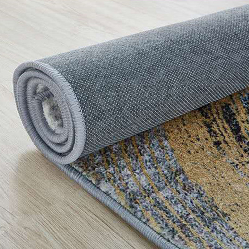 Grey Tone Simple Indoor Rug Polyester Color Rendering Carpet Stain Resistant Rug for Home Decoration