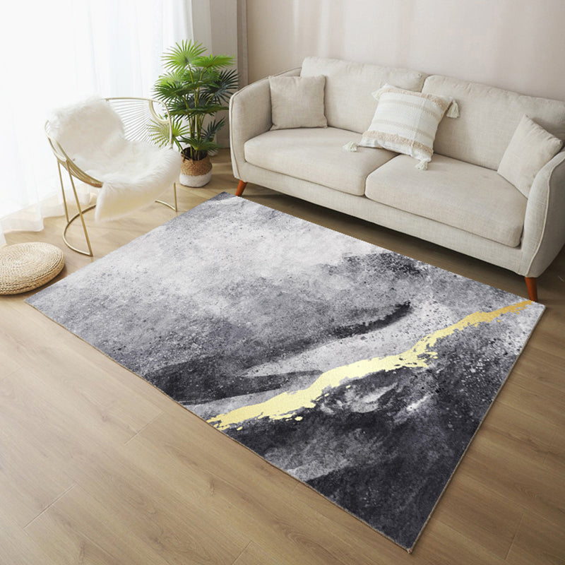Simplicity Color Blooming Rug Multicolor Polyester Area Carpet Anti-Slip Backing Rug for Living Room