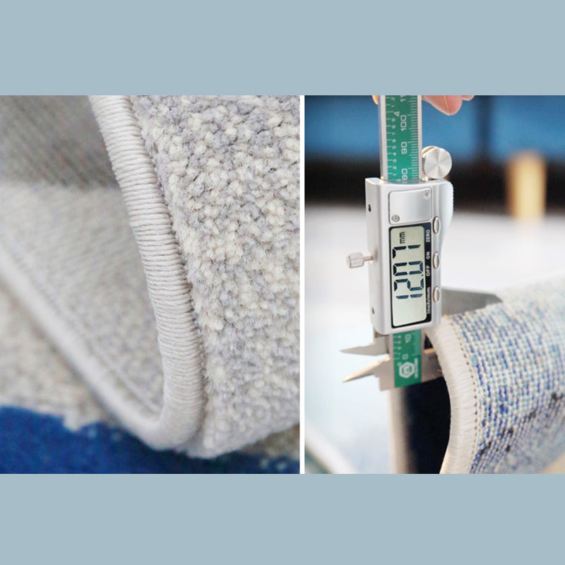 Simple Gradient Traces Carpet Blue Tone Polyester Rug Stain Resistant Carpet for Home Decoration