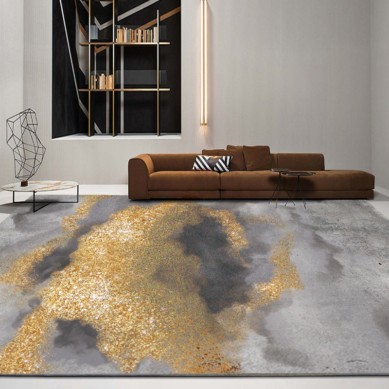 Color Mixed Causal Area Carpet Polyester Color Blooming Indoor Rug Easy Care Carpet for Living Room