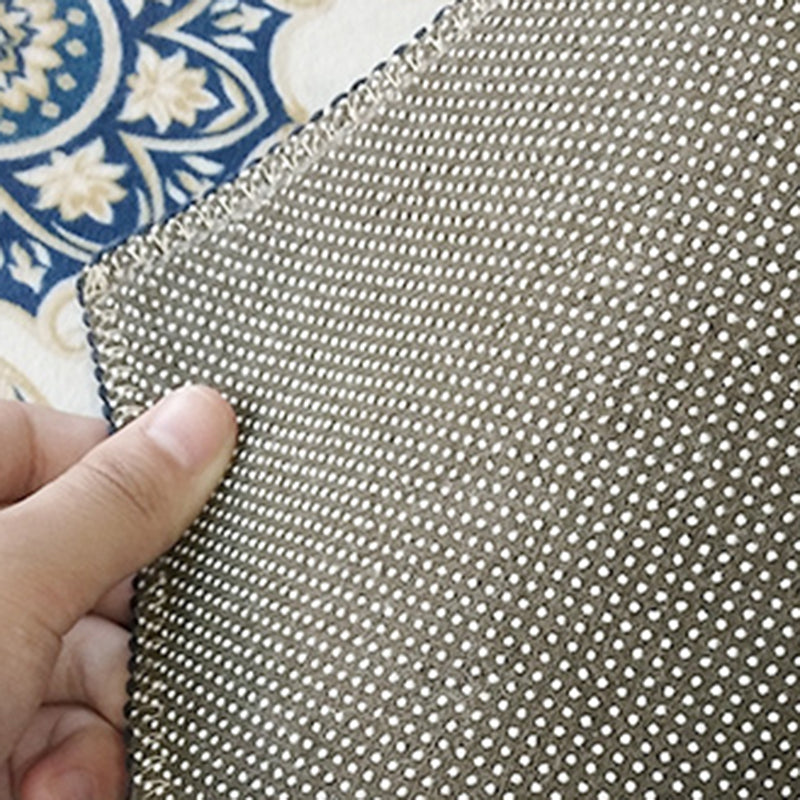 Classical European Style Rug Flower Print Polyester Carpet Anti-Slip Backing Rug for Home Decor