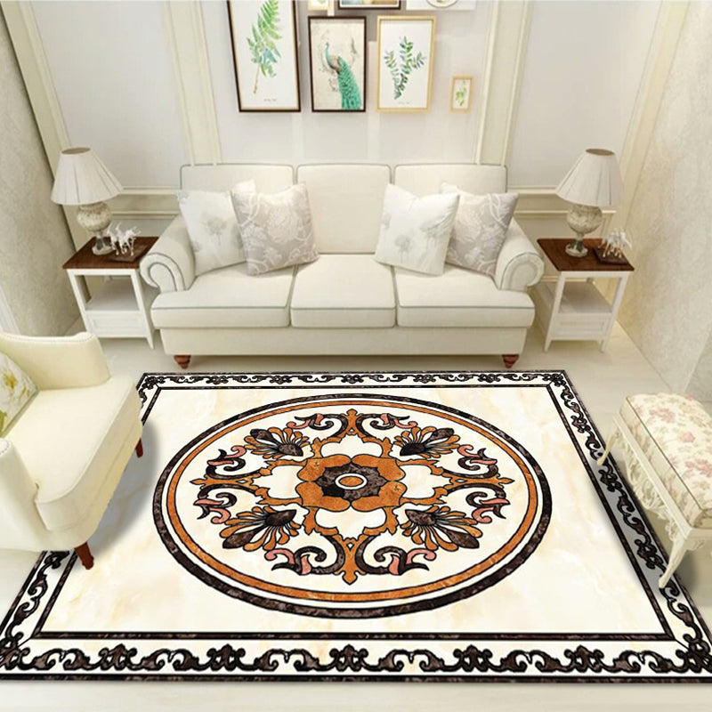 Glam Marble Surface Print Rug Funky Polyester Area Carpet Anti-Slip Backing Rug for Living Room