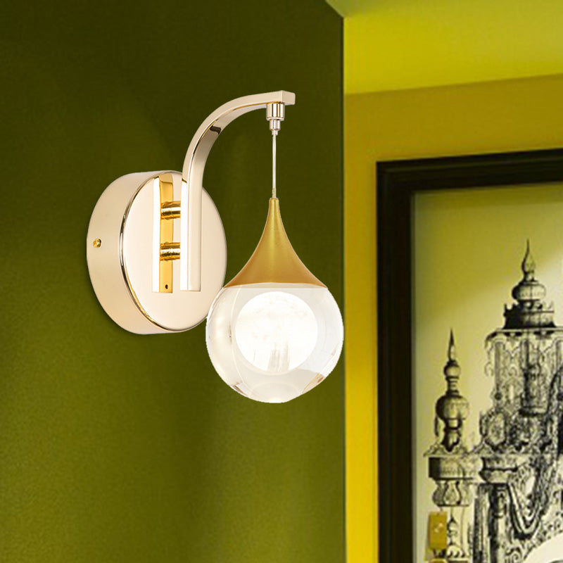 Lámpara de montaje de pared LED de oro Lucina de apliques de pared de la pared retro del cristal para sala de estar