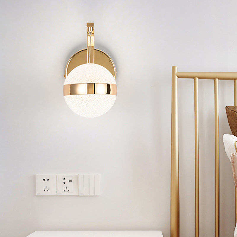 Lámpara de montaje de pared LED de oro Lucina de apliques de pared de la pared retro del cristal para sala de estar