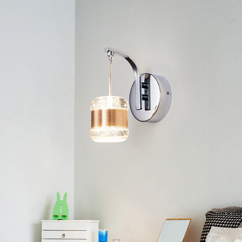 Traditionalismus Trommel Wandmontage Lampe LED Blase Kristallwandleuchte in Gold für Schlafzimmer