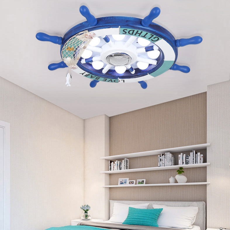 Éclairage encastré à gouvernail en métal, plafonnier LED bleu de Style méditerranéen