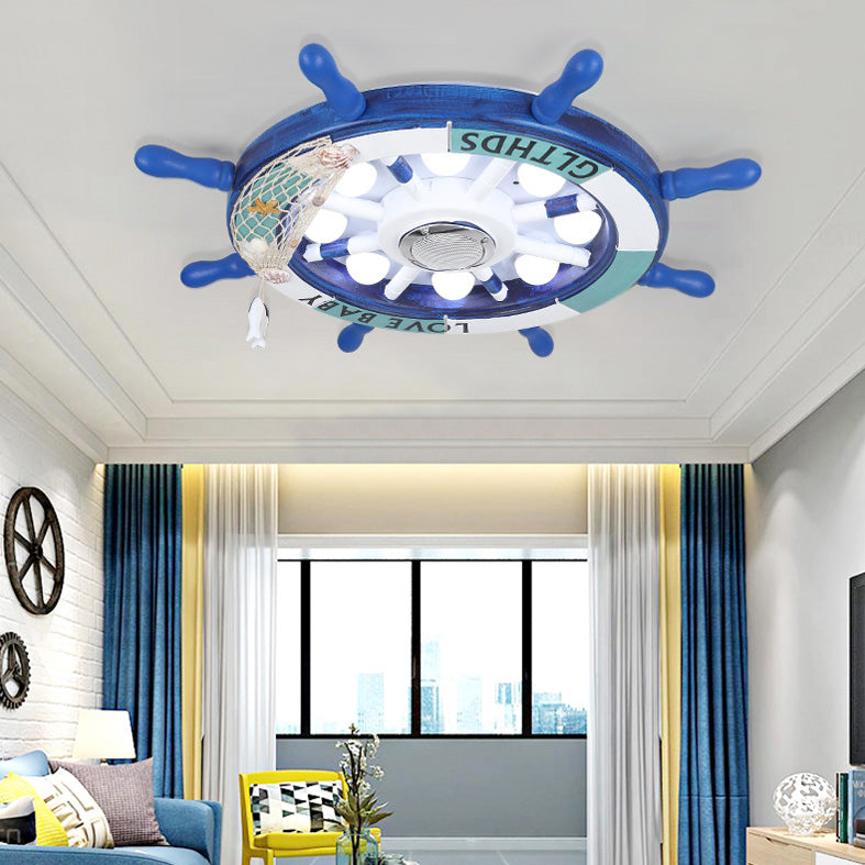 Éclairage encastré à gouvernail en métal, plafonnier LED bleu de Style méditerranéen