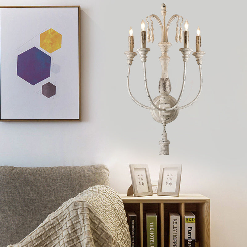 Wood Grey/White Wall Lighting Idea Candlestick 3/4 Lights Traditional Sconce Light Fixture