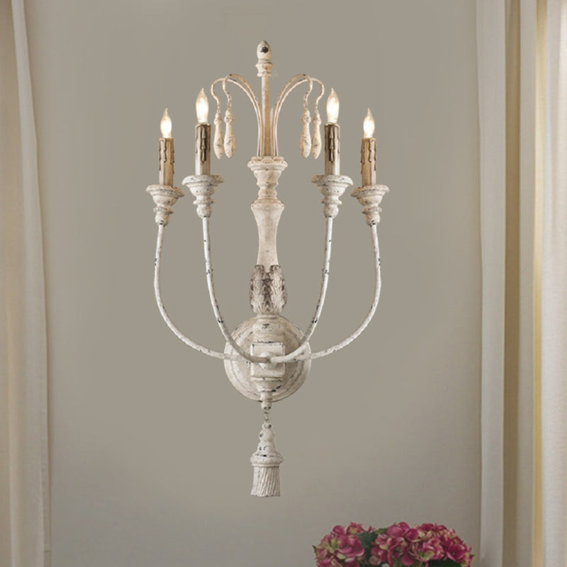 Wood Grey/White Wall Lighting Idea Candlestick 3/4 Lights Traditional Sconce Light Fixture