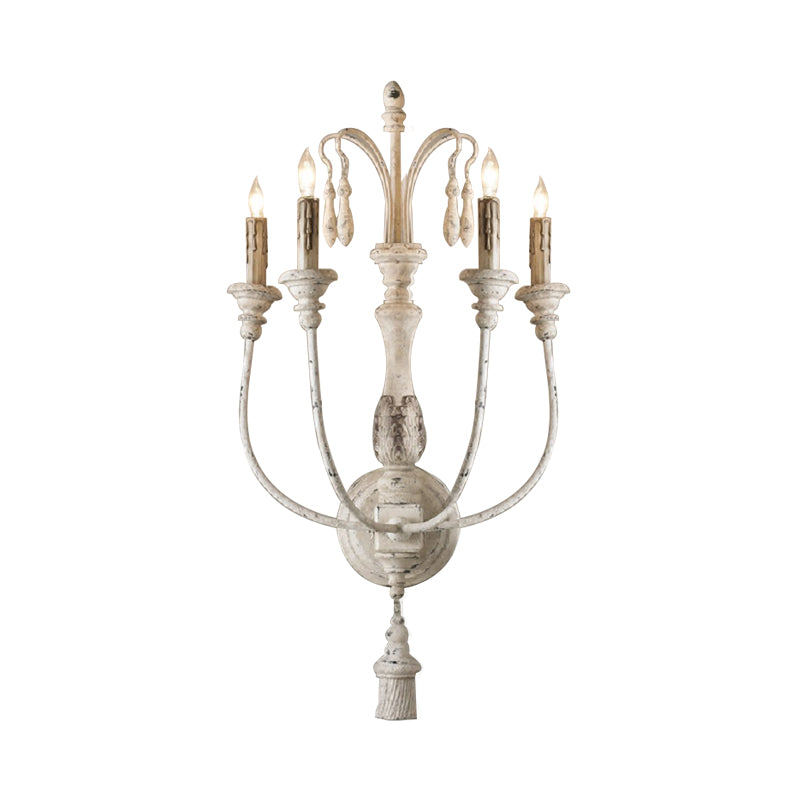 Wood Grey/White Wall Lighting Idea Candlestick 3/4 Lights Traditional Sconce Light Fixture