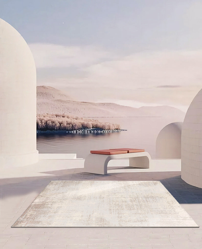 Color Mixed Simple Rug Polyester Carpet Ink Traces Indoor Rug Anti-Slip Backing for Living Room