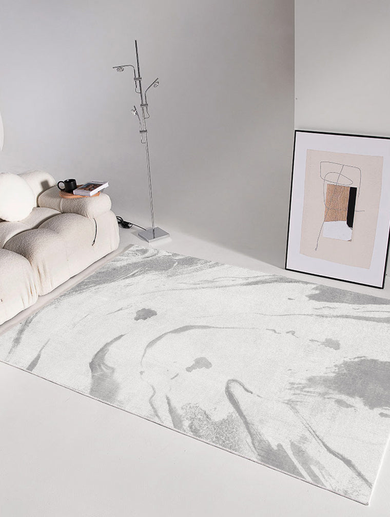 Color Mixed Simple Rug Polyester Carpet Ink Traces Indoor Rug Anti-Slip Backing for Living Room