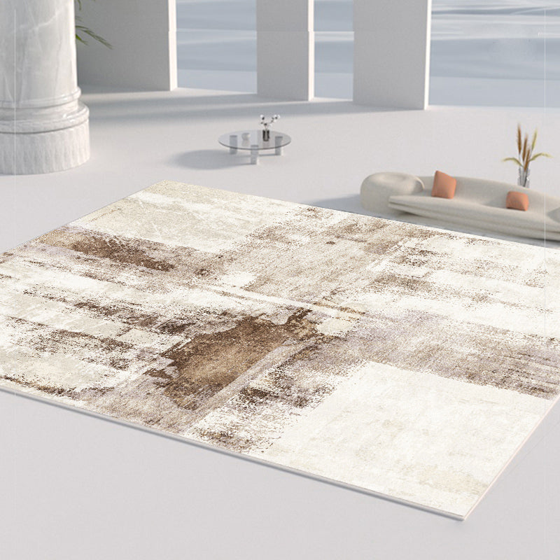 Multicolor Trendy Rug Polyester Carpet Rendering Traces Indoor Rug Anti-Slip Backing for Living Room