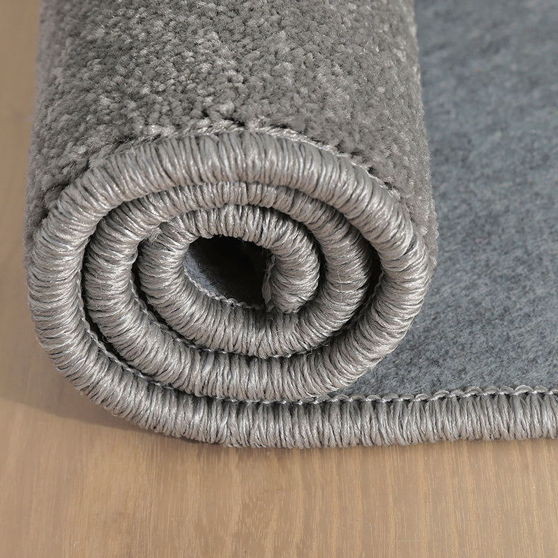 Brown Area Carpet Pure Color Polyester Area Rug Easy Care Washable Rug for Living Room