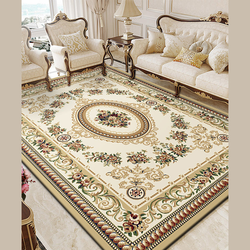 Geel European Area Tapijt Polyester Tribal Patroon Tapijt Easy Care Washable Tapijt voor thuisdecoratie