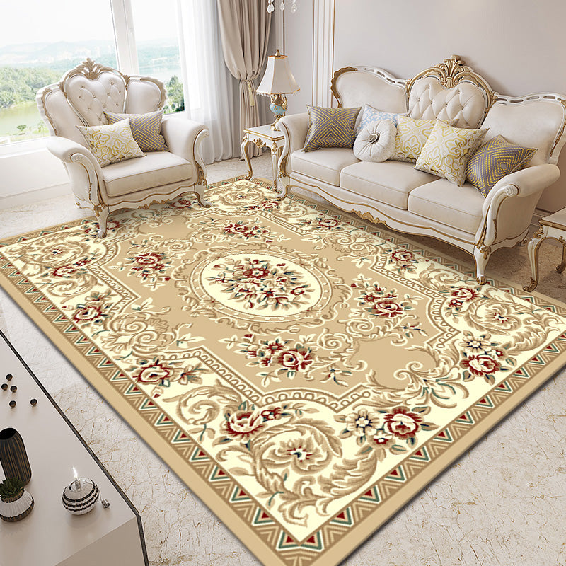 Geel European Area Tapijt Polyester Tribal Patroon Tapijt Easy Care Washable Tapijt voor thuisdecoratie