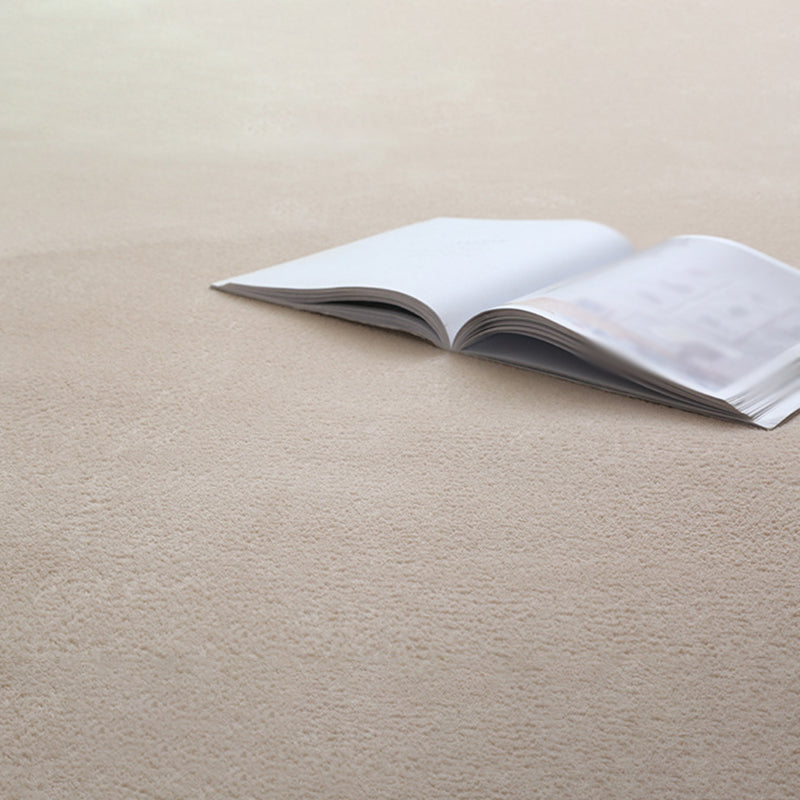 Casual Indoor Carpet Solid Color Polyester Area Rug Stain Resistant Carpet for Living Room