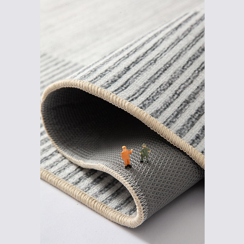 Apricot Tone Modern Area Carpet Polyester Abstract Stripe Indoor Rug Washable Carpet for Living Room