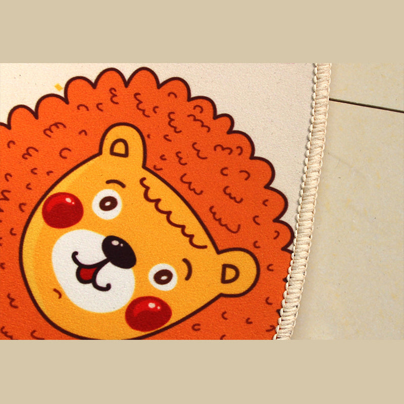 Modern Flamingo Printed Rug Round Polyester Area Carpet Non-Slip Backing Indoor Rug for Living Room