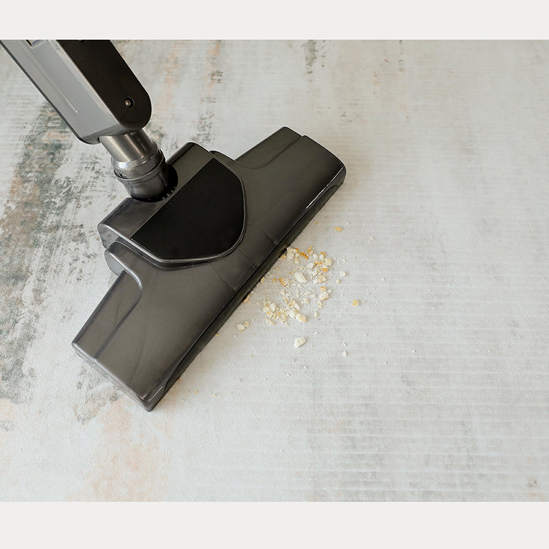 White Tone Modern Indoor Rug Polyester Color Blooming Carpet Non-Slip Backing Rug for Living Room