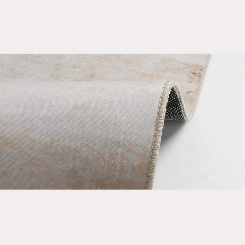 White Tone Modern Indoor Rug Polyester Color Blooming Carpet Non-Slip Backing Rug for Living Room