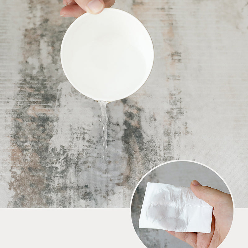 White Tone Modern Indoor Rug Polyester Color Blooming Carpet Non-Slip Backing Rug for Living Room