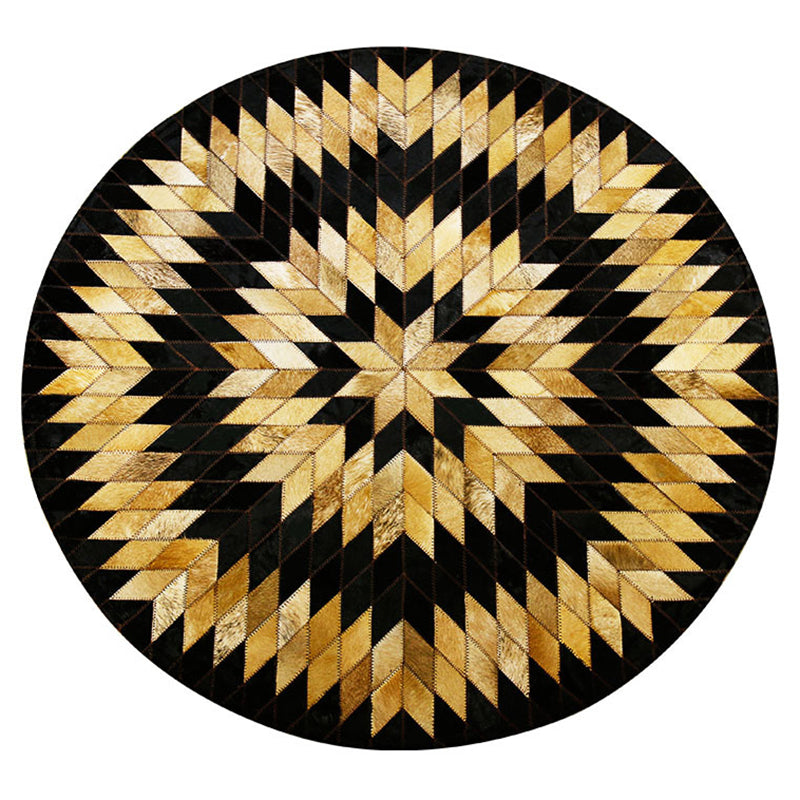 Tappeto multicolore rotondo che gira il tappeto del soggiorno in moquette di mucca con supporto non slip