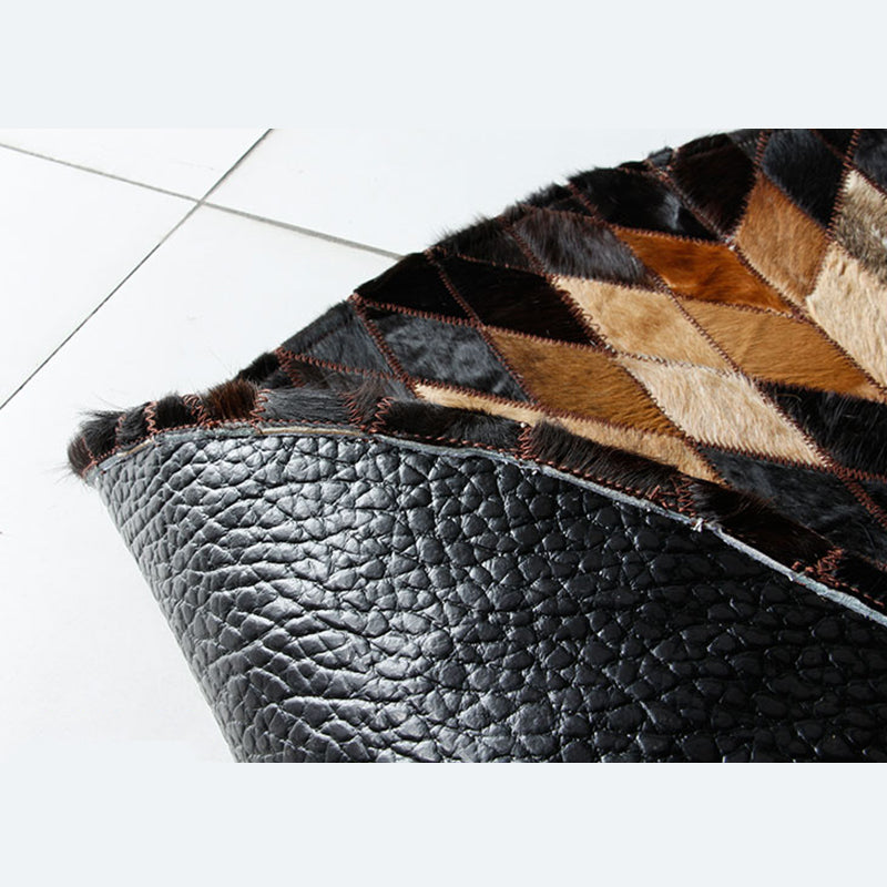 Tappeto multicolore rotondo che gira il tappeto del soggiorno in moquette di mucca con supporto non slip