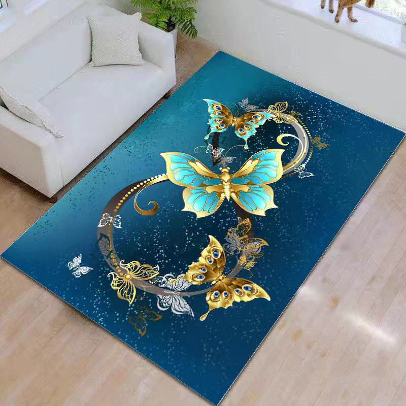 Modern Indoor Room Carpet Red Medallion Area Carpet Polyester Anti-Split Rug