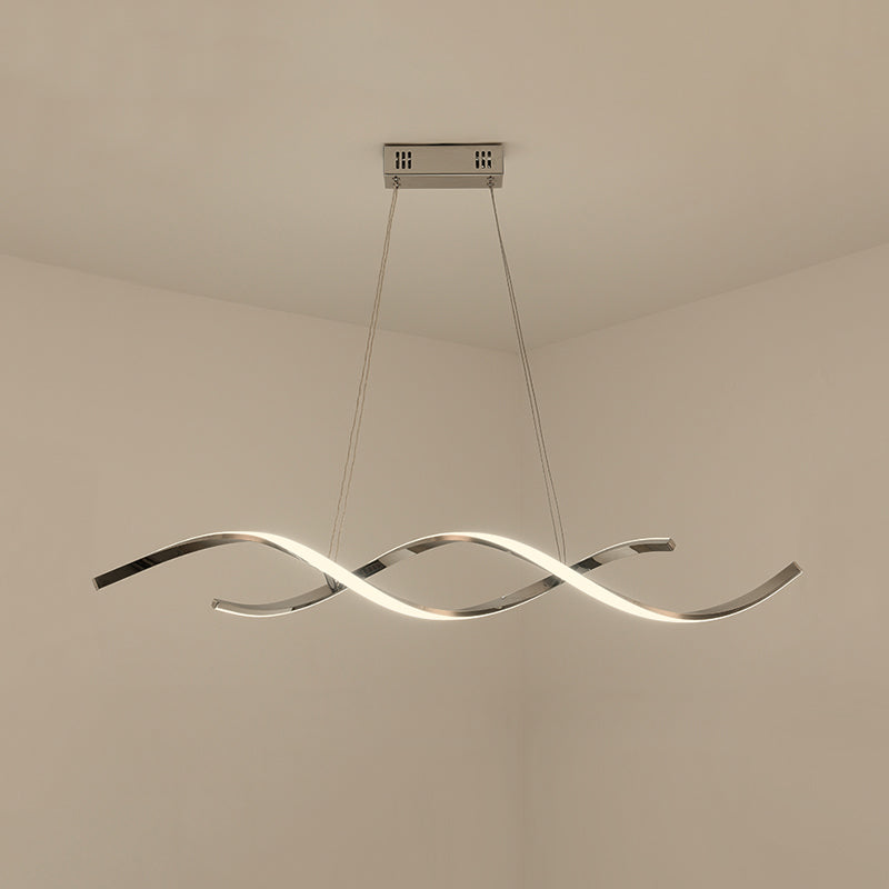 Metal Hanging Pendant Lights Contemporary Linear Hanging Lamps for Dining Room