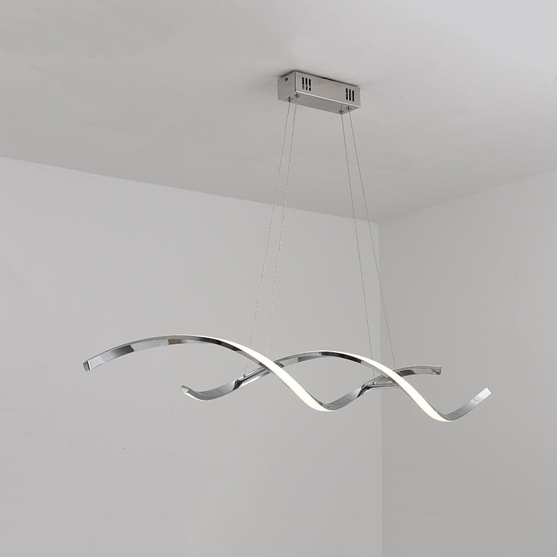 Metal Hanging Pendant Lights Contemporary Linear Hanging Lamps for Dining Room