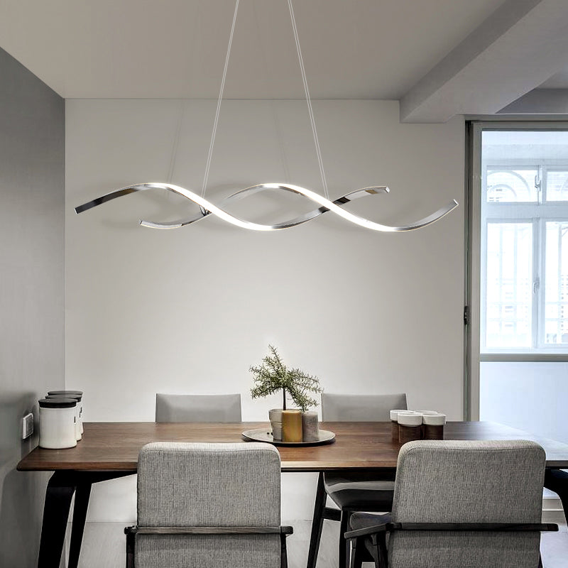 Metal Hanging Pendant Lights Contemporary Linear Hanging Lamps for Dining Room