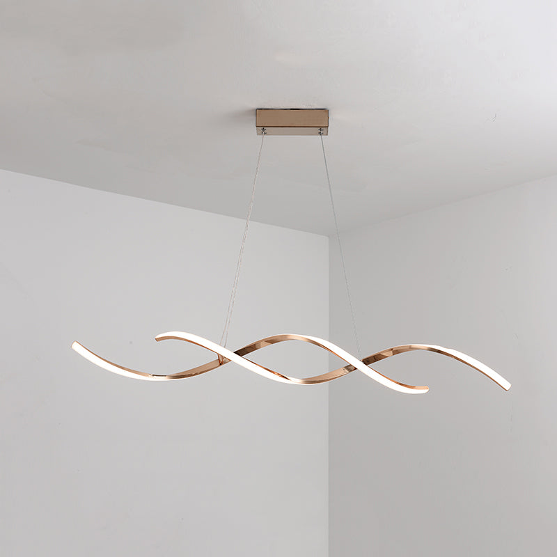 Metal Hanging Pendant Lights Contemporary Linear Hanging Lamps for Dining Room