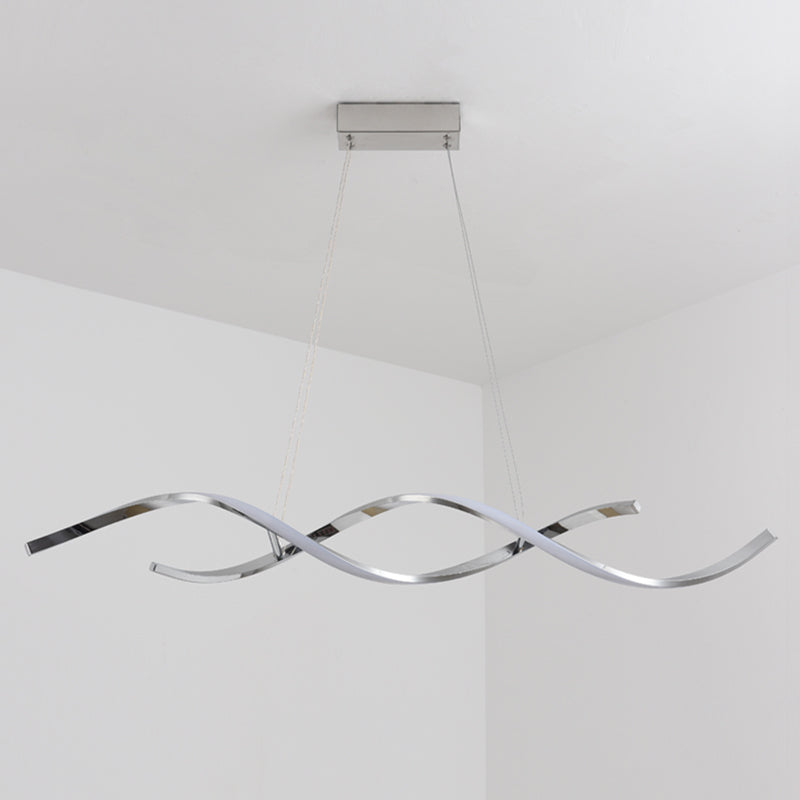 Metal Hanging Pendant Lights Contemporary Linear Hanging Lamps for Dining Room