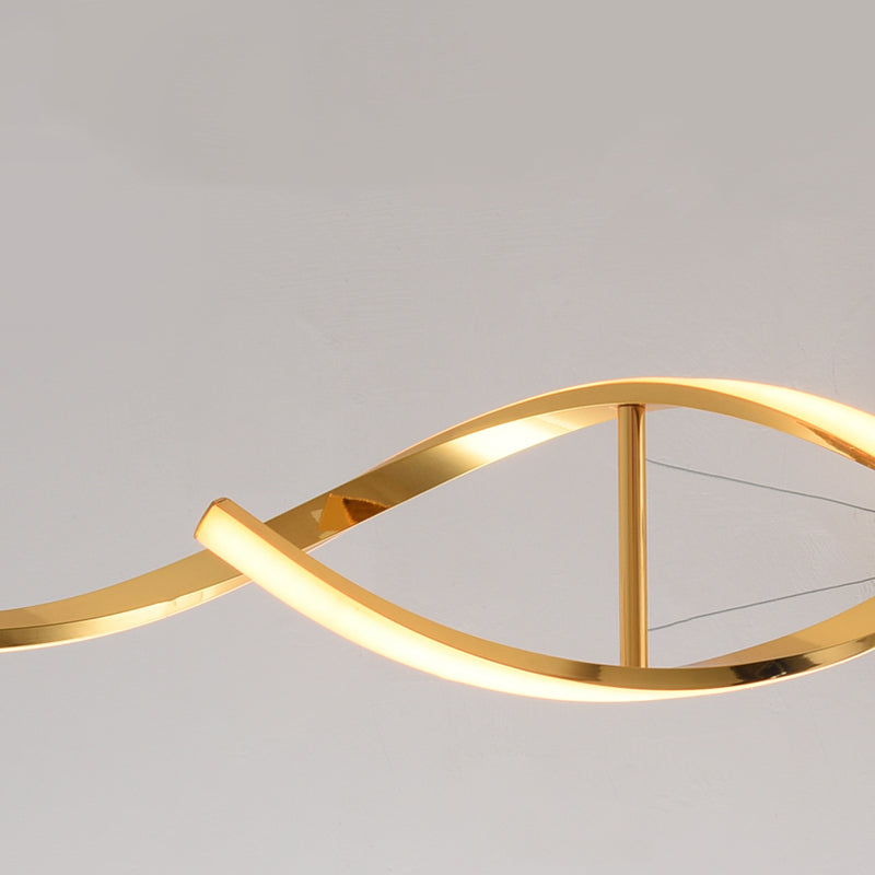 Metal Hanging Pendant Lights Contemporary Linear Hanging Lamps for Dining Room