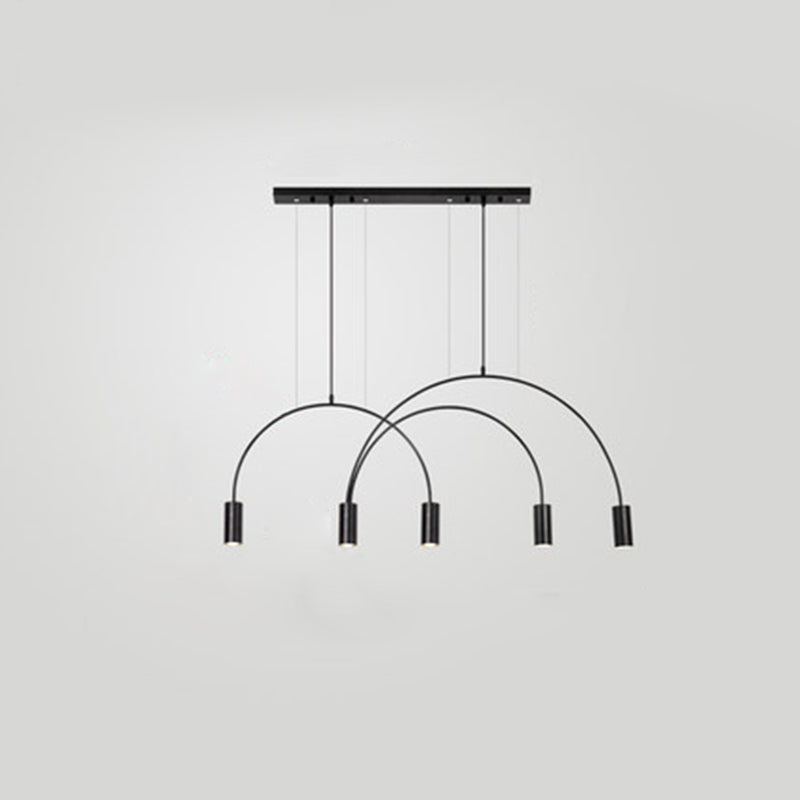 5 Light Kitchen Island Pendant Linear Chandelier Contemporary Island Lighting