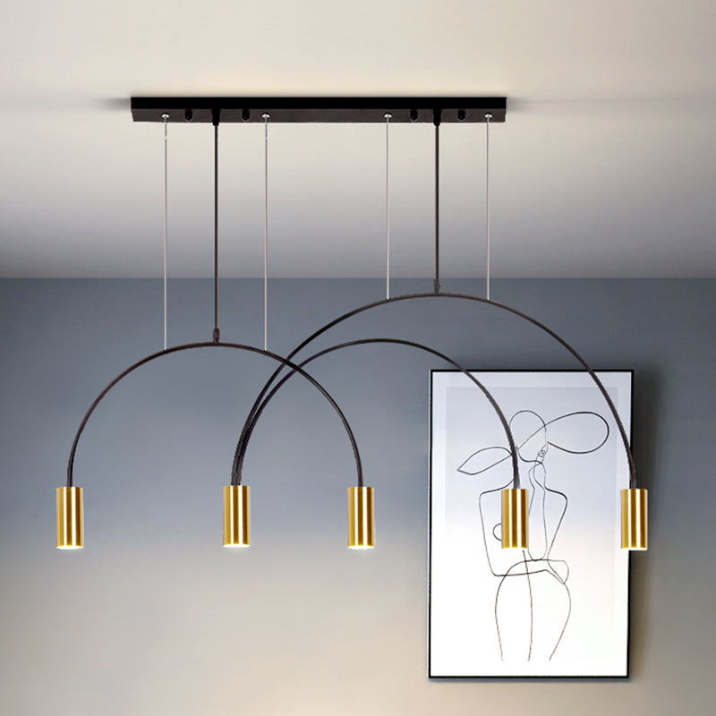 5 Light Kitchen Island Pendant Linear Chandelier Contemporary Island Lighting