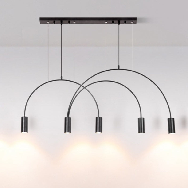 5 Light Kitchen Island Pendant Linear Chandelier Contemporary Island Lighting