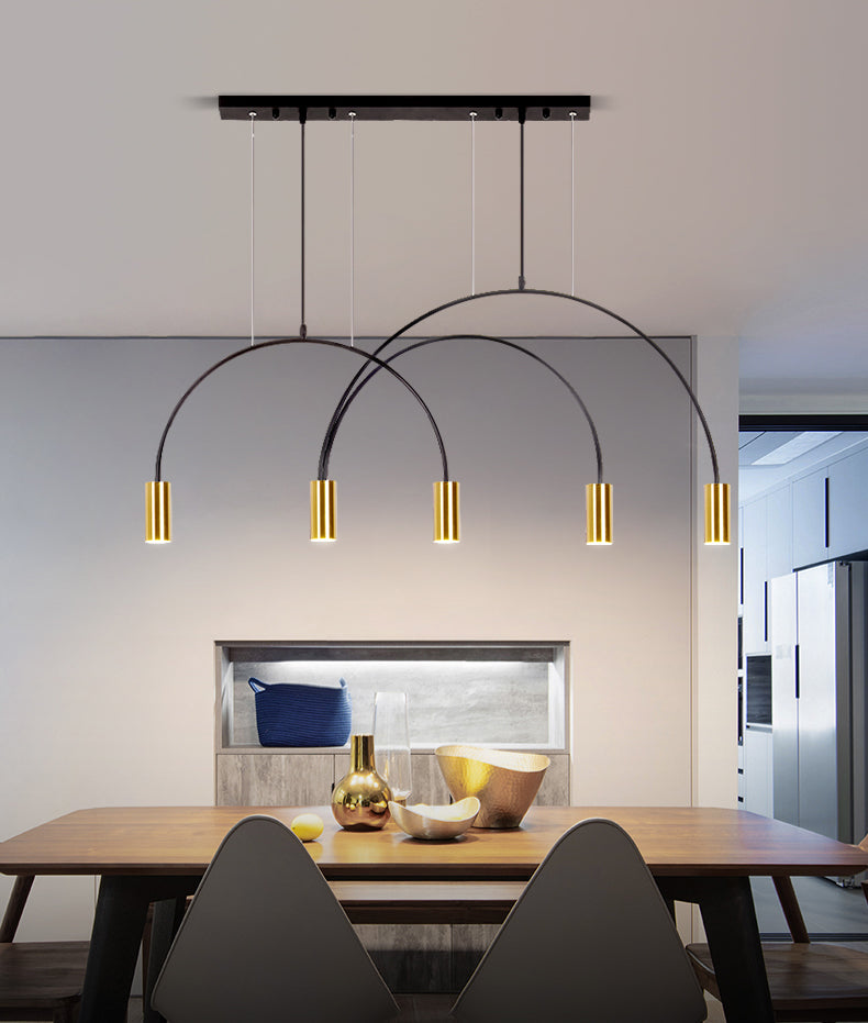 5 Light Kitchen Island Pendant Linear Chandelier Contemporary Island Lighting