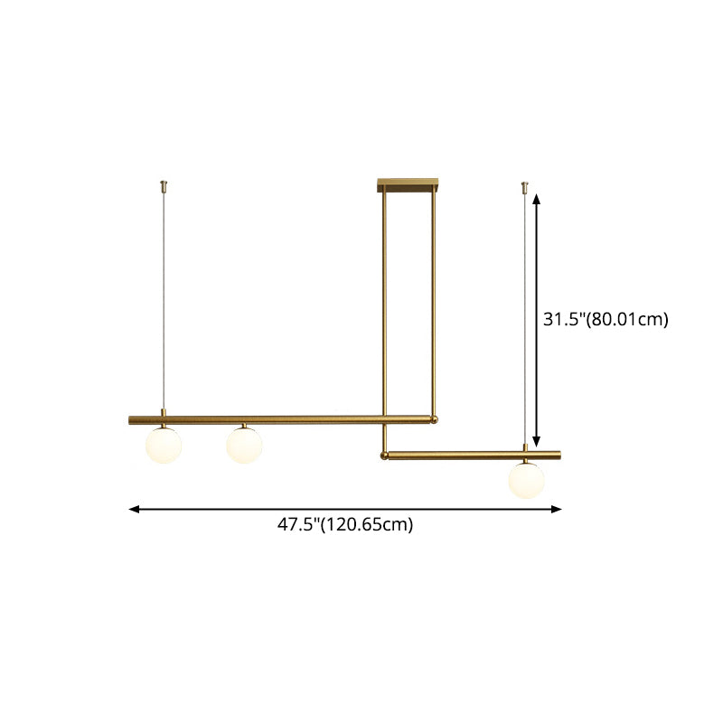 3 Light Kitchen Island Pendant Linear Chandelier Contemporary Island Lighting