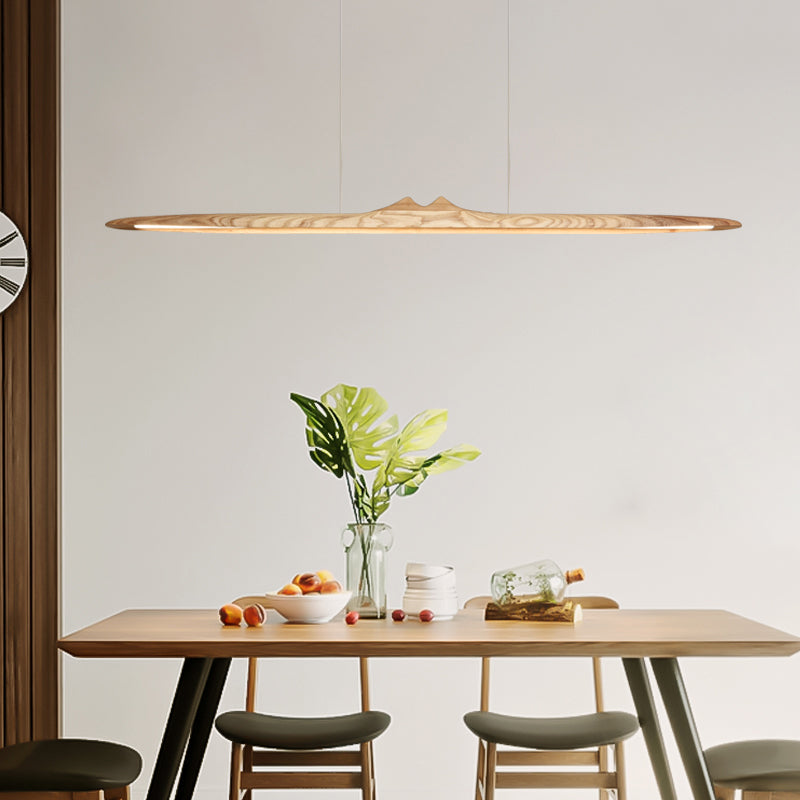 Luci a sospensione contemporanea per l'illuminazione dell'isola lineare dell'isola della cucina in legno