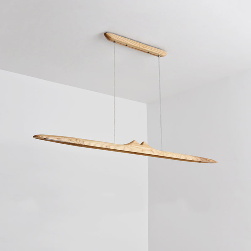 Luci a sospensione contemporanea per l'illuminazione dell'isola lineare dell'isola della cucina in legno