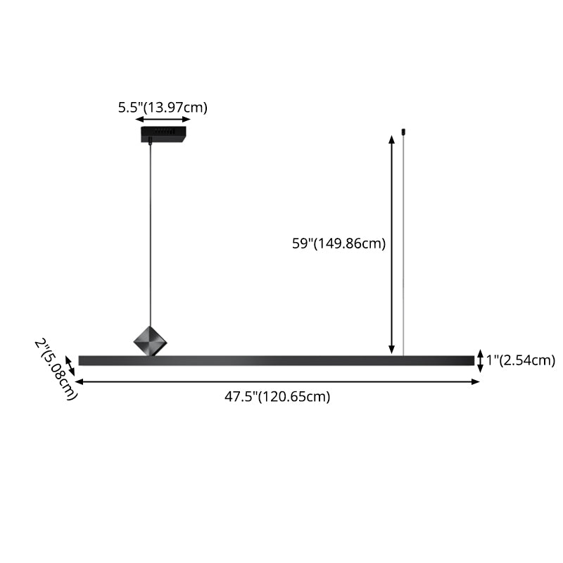 Luci a sospensione da cucina contemporanea illuminazione isola lineare luce appesa in nero